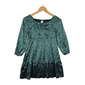 Abercrombie‎ & Fitch Girls Dress Silky Green Long Sleeve Size 11/12